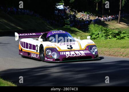 Jaguar XJR-9 al Shelsley Walsh HillClimb, Worcestershire, Inghilterra, Regno Unito. Foto Stock