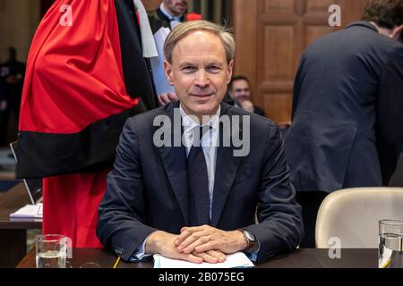 L'AIA, 18 febbraio 2020 - l'Agente di Francia, sig. François Alabrune, il secondo giorno delle audizioni nel caso delle immunità e dei Cri Foto Stock