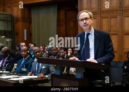 L'AIA, 18 febbraio 2020 - l'Agente di Francia, sig. François Alabrune, il secondo giorno delle audizioni nel caso delle immunità e dei Cri Foto Stock