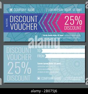 Moderno modello di buono omaggio vettore con buono sconto per acquistare illustrazione Illustrazione Vettoriale