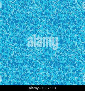 Superficie ondulata senza cuciture texture vettoriale con riflessi solari. Illustrazione trasparente dell'oceano o della copertura del mare Illustrazione Vettoriale