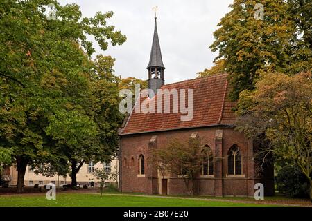 Castello Cappella Del Castello Di Struenkede, Germania, Renania Settentrionale-Vestfalia, Ruhr Area, Herne Foto Stock