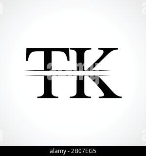 Modello Vettore Di Disegno Di Logo Tk Lettera Iniziale. Tipografia Collegata Tk Letter Logo Design Illustrazione Vettoriale