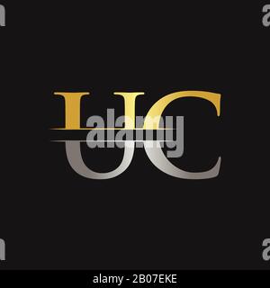 Lettera iniziale UC Logo Design template vettoriale. UC Lettera Logo Design Illustrazione Vettoriale