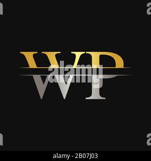 Logo Iniziale Con Lettera Wp Collegata. Lettera Creativa Wp Logo Design Modello Vettoriale Illustrazione Vettoriale