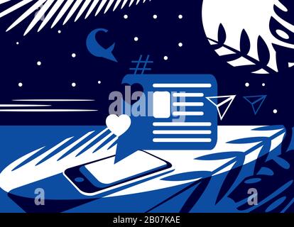 Un telefono cellulare o un telefono cellulare o un tablet sul tavolo Illustrazione Vettoriale