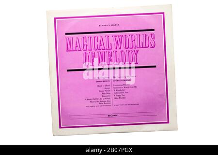 Magical Worlds of Melody è stato un set di 10 LP pubblicato Da Readers Digest nel 1963. Primo record in set in mostra con Irving Berlin e George Gershwin. Foto Stock