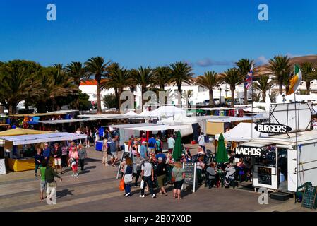 Mercato Domenicale,Teguise,Lanzarote,Isole Canarie,Spagna Foto Stock