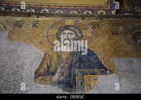 Turchia. Istanbul. Hagia Sofia. La Deesi Del Pantocratore Di Cristo. 12th o 13th secolo. Foto Stock