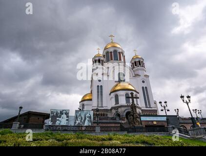 Chiesa Ortodossa Russa sul sangue, Santuario della famiglia Romanov, Ekaterinburg, Siberia, Russia Foto Stock