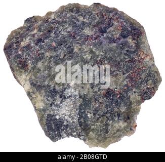 Ophilolitica Gabbro, Plutonico, Grenville, Quebec Gabbro (roccia ignea a grana grossa composta principalmente da piroxene e plagioclasi calcica feldspare) con Foto Stock