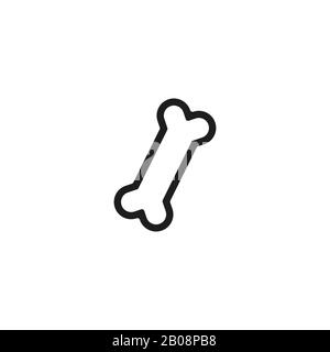 Icona ossa piatte. Un unico simbolo di alta qualità del corpo umano per il web design o app mobile. Segni sottili di linea dell'osso per il marchio di disegno, biglietto di visita Illustrazione Vettoriale