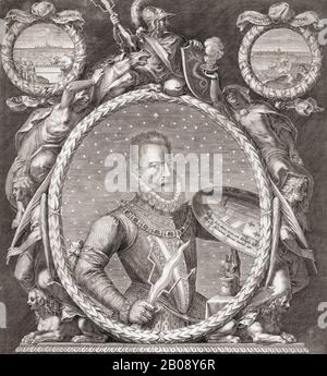 Alessandro Farnese, 1545-1592, Duca di Parma e Piacenza dal 1586 al 1592 e Governatore dei Paesi Bassi spagnoli dal 1578 al 1592. Foto Stock