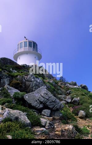 SUD AFRICA, VICINO A CITTÀ DEL CAPO, CAPO DI BUONA SPERANZA PARCO NAZIONALE, CAPE POINT, FARO Foto Stock