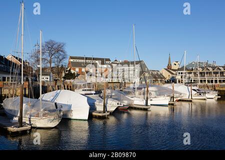 Pickering Wharf a Salem, Massachusetts, Stati Uniti. Foto Stock