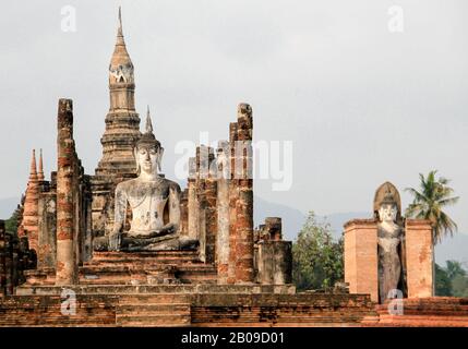 Anient sukothai parco storico, Patrimonio mondiale Dell'Unesco. Culto - Buddismo Patrimonio, Thailandia Foto Stock