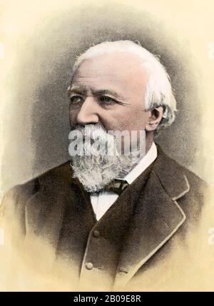 Robert Browning. Mezzitoni colorati a mano di una fotografia Foto Stock