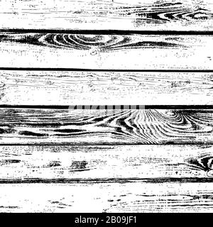 Vecchie tavole di legno di grano vettore texture sfondo. Illustrazione del motivo in legno grunge Illustrazione Vettoriale