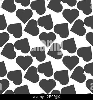 Bianco e nero cuore minimalista seamless pattern per carta da parati di vivaio. Set di isolato divertente carino simboli decorativi ed elementi. Scacchi ordine della griglia Illustrazione Vettoriale