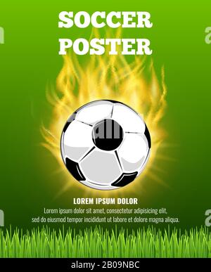 Design Poster Calcio Sfondo Vettoriale Colori Rossoblu Con Pallone