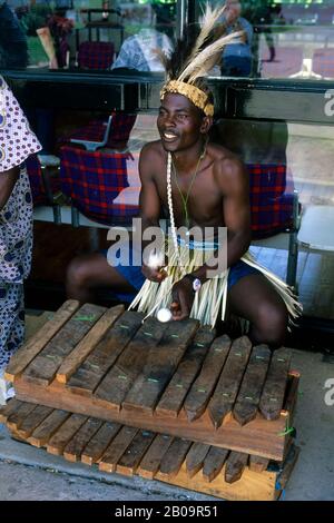 TANZANIA, KILIMANJARO, MUSICISTA CHE SUONA XILOFONO Foto Stock