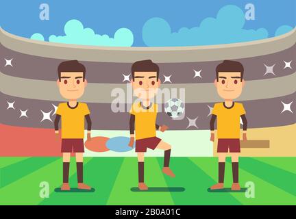 Calcio, giocatori di calcio vettore illustrazione. Campionato e gioco Illustrazione Vettoriale