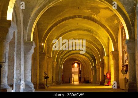 L'area d'ingresso della cripta presso la Cattedrale di Canterbury, nel Kent, Inghilterra Foto Stock