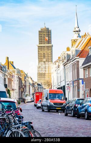 Utrecht, Paesi Bassi - 06 Gennaio 2020. La cattedrale principale è in fase di costruzione Foto Stock
