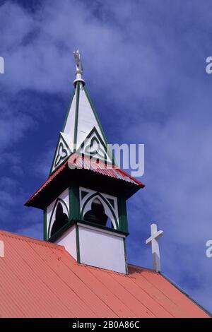 ISOLE FALKLAND, PORTO STANLEY, CHIESA Foto Stock