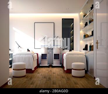 salone di bellezza 3d render spa Foto Stock