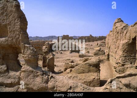 CINA, PROVINCIA DI XINJIANG, CITTÀ DI TURFAN, JIAOHE, DISTRUTTA DA MONGOLS NEL 13TH SECOLO Foto Stock