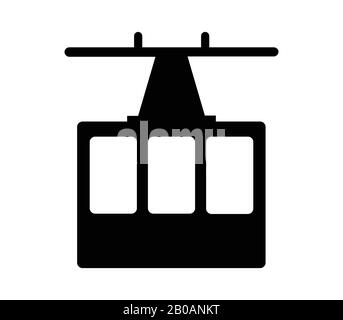 icona della funivia illustrata nel vettore su sfondo bianco Illustrazione Vettoriale