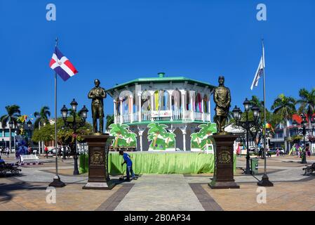 Puerto Plata, Repubblica Dominicana - 7 febbraio 2020: Il Parco Centrale di Puerto Plata è un'importante attrazione turistica in un paese che conta hea Foto Stock