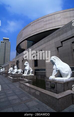 CINA, SHANGHAI, MUSEO DI SHANGHAI, STATUE DI PIETRA (REPLICHE) Foto Stock