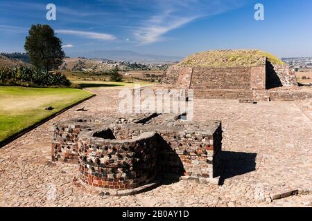 Tempio di Tlaloc, Calixtlahuaca sito archeologico, stato del Messico, Messico, America Centrale Foto Stock