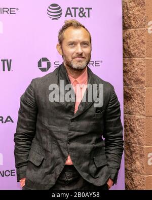 Jude Law partecipa al Sundance Film Festival prima del "Nest" nel teatro Eccles di Park City, Utah. Foto Stock