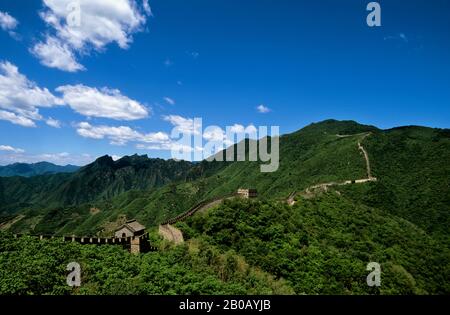 CINA, VICINO A PECHINO, GRANDE MURO A MUTIANYU Foto Stock