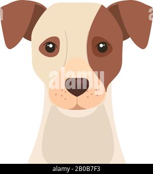 faccia di cane bianco con macchia marrone Illustrazione Vettoriale