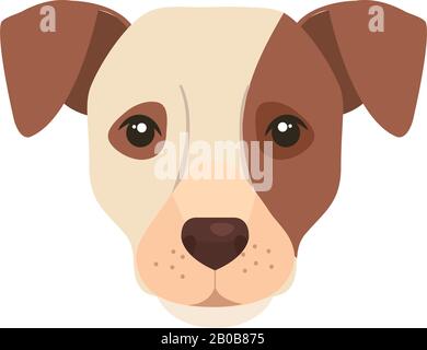 faccia di cane bianco con macchia marrone Illustrazione Vettoriale