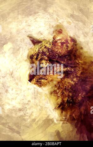 ritratto pittorico di un gatto Foto Stock