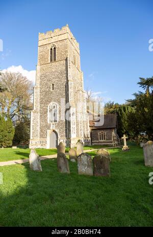 Villaggio chiesa parrocchiale Little Glemham, Suffolk, Inghilterra, Regno Unito Foto Stock