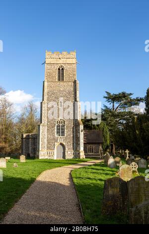 Villaggio chiesa parrocchiale Little Glemham, Suffolk, Inghilterra, Regno Unito Foto Stock