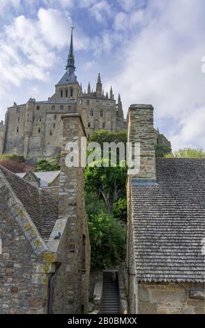 Mont-Saint-Michel, Dipartimento Ille-Et-Vilaine, Francia Foto Stock