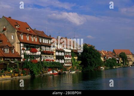 GERMANY, BAMBERG, UNESCO, REGNITZ RIVER, VIEW OF LITTLE VENICE Foto Stock