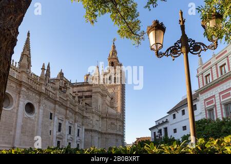 Santa Maria de la Sede, la famosa cattedrale di Siviglia, Andalusia, Spagna. Foto Stock