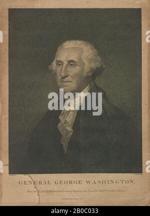 David Edwin, Ritratto del generale George Washington, dopo Rembrandt Peale, n.d., mezzotinta, incisione su carta, 9 1/8 in. X 11 5/16 in. (23,1 cm. x 28,7 cm.) Foto Stock