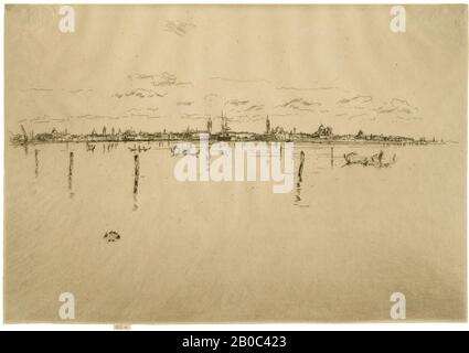 James Abbott McNeill Whistler, Little Venice, 1879-1880, incisione su carta cremosa, 7 3/16 in. X 10 7/16 in. (18,26 cm x 26,51 cm Foto Stock