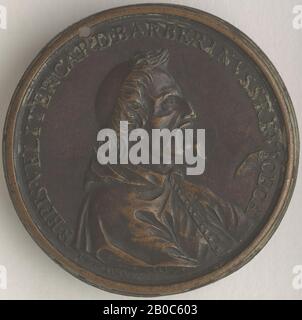 Gioacchino Francesco Travani, Francesco Barberini, 1675, bronzo, 1 3/4 in. (4,5 cm.) Foto Stock