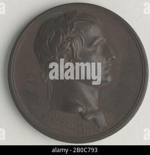 Romain Vincent Jeufroy, Medaglia Napoleone Bonaparte, 1749-1826, Bronzo, 1 9/16 In. (4 cm.) Foto Stock