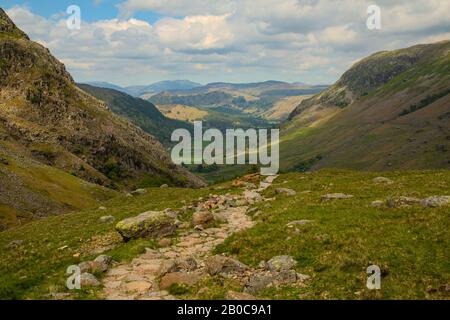 Valle di Borrowdale nel Lake District Foto Stock